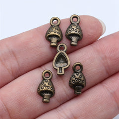 30pcs Little Mushroom Charm Alloy Pendant DIY Jewelry 13x7mm