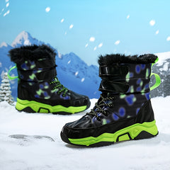 Boys' Warm Winter Snow Boots w/ Hook & Loop Fastener