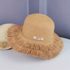 Stylish Sun Hat Double Layer Tassel Vintage Straw Hat