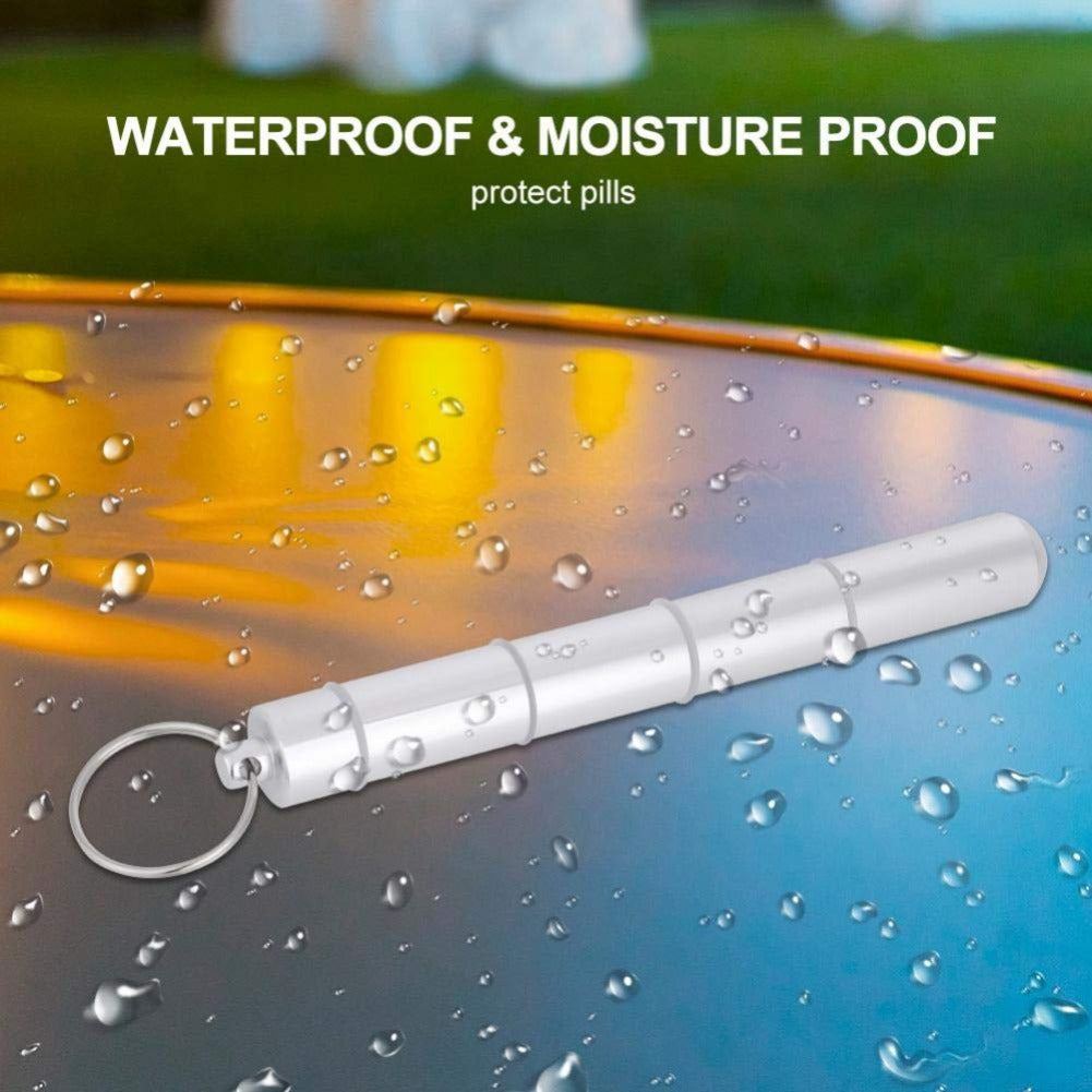 Aluminum Alloy Pill Box Keychain Holder Outdoor Travel Small Organizer