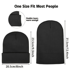 Unisex Acrylic Knitted Beanie Hat Autumn Winter Warm Cap