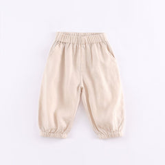 Girls Linen Casual Pants Anti Mosquito Pants Kids Pants