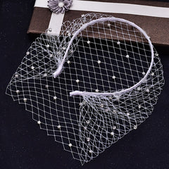 Rhinestone Spiral Hairband Vintage Inspired Bridal Veil Headpiece