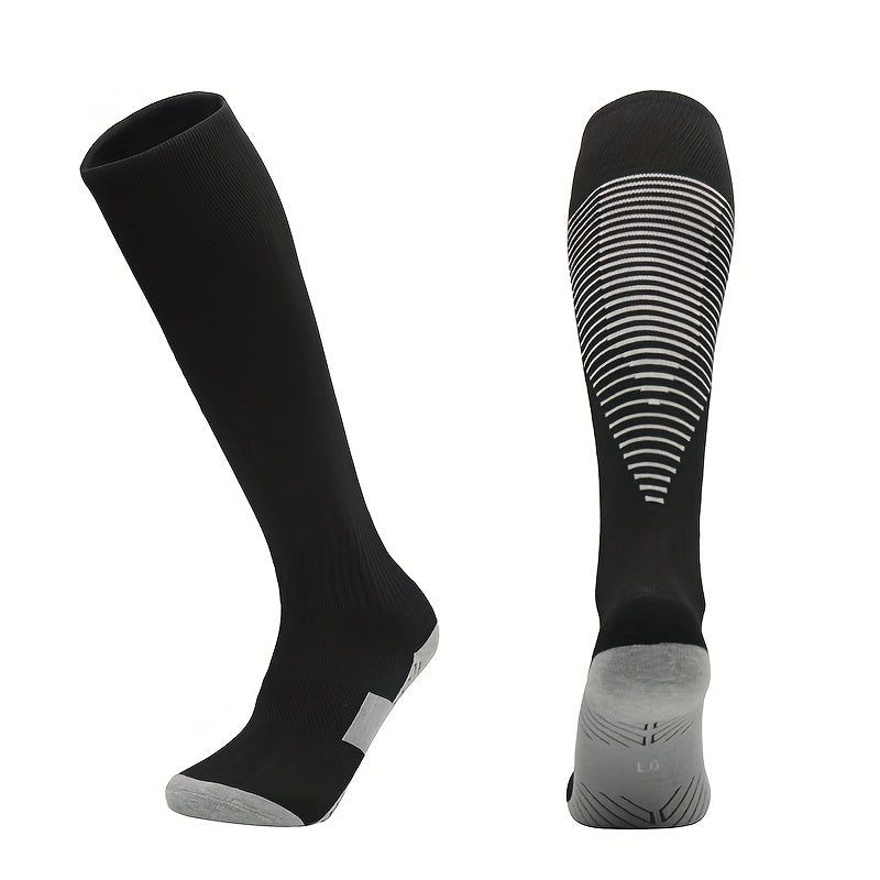 2 Pairs Anti-slip Football Socks Non-slip Sports Knee Socks