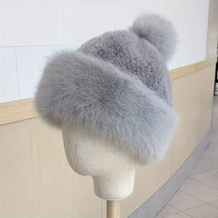 Thick Beanie With Pom Coldproof Knit Hats Beanies Ear Protection