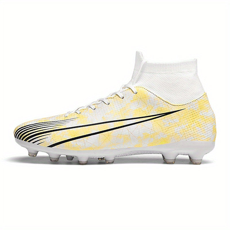 Men's Geometric Lace-up Soccer Cleats Outdoor Sneakers