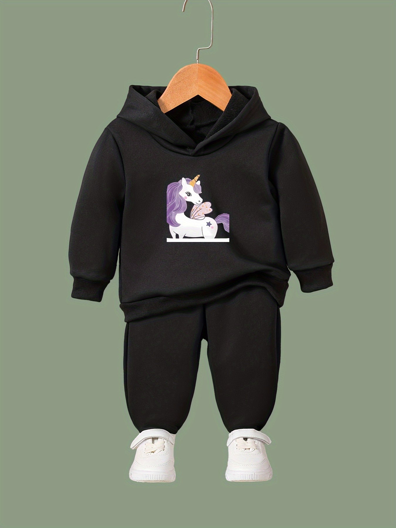 Unicorn Graphic 2pcs Set Girls Casual Comfy Activewear for Spring Fall