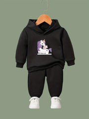 Unicorn Graphic 2pcs Set Girls Casual Comfy Activewear for Spring Fall