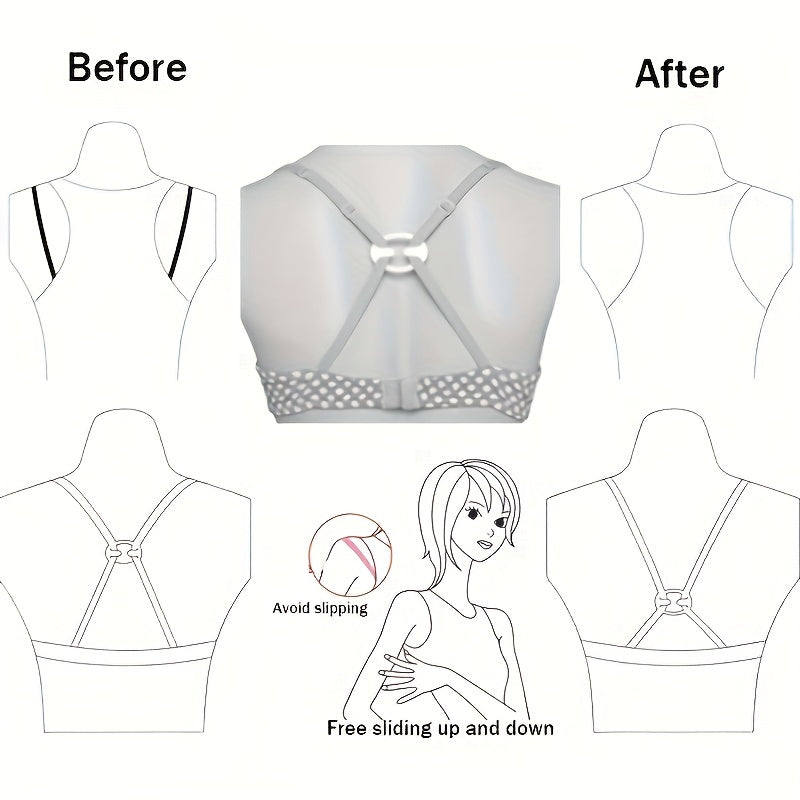 4pcs Invisible Bra Strap Clips Non slip Buckles for Braless Look