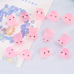 6pcs Glow Dark Mini Resin Piggy Piggy Mini Statue Micro Landscape