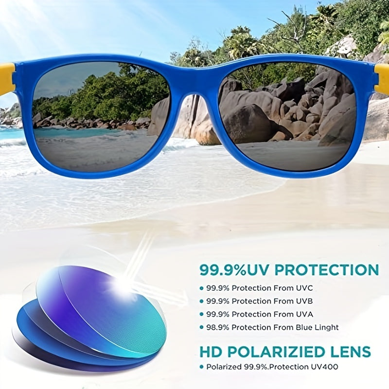 Kids Polarized Sunglasses Flexible TPEE Rubber Frame For Children Age 3-10