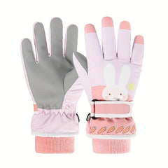 Kids Skiing Gloves Waterproof Windproof Warm Gloves