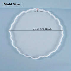 Large Round Resin Tray Mold Irregular Silicone Serving Tray Geode Agate Epoxy