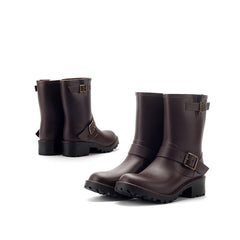 Women's Chunky Heel Rain Boots Waterproof Mid Calf Booties