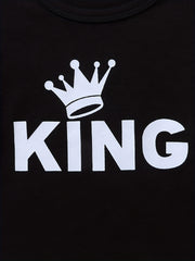 2pcs Baby Boys KING Crown T shirt & Shorts Set Clothes