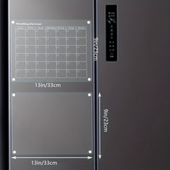 2pcs Acrylic Magnetic Dry Erase Board Calendar For Fridge 9 x13 Inches