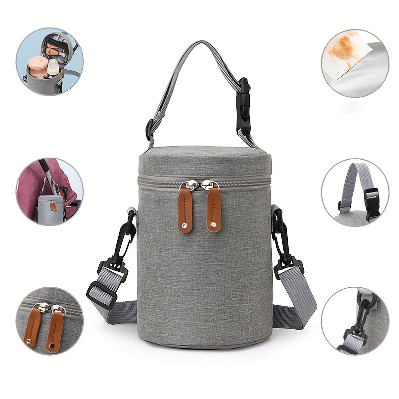 Grey Insulated Breastmilk Cooler Bag for Nursing Moms