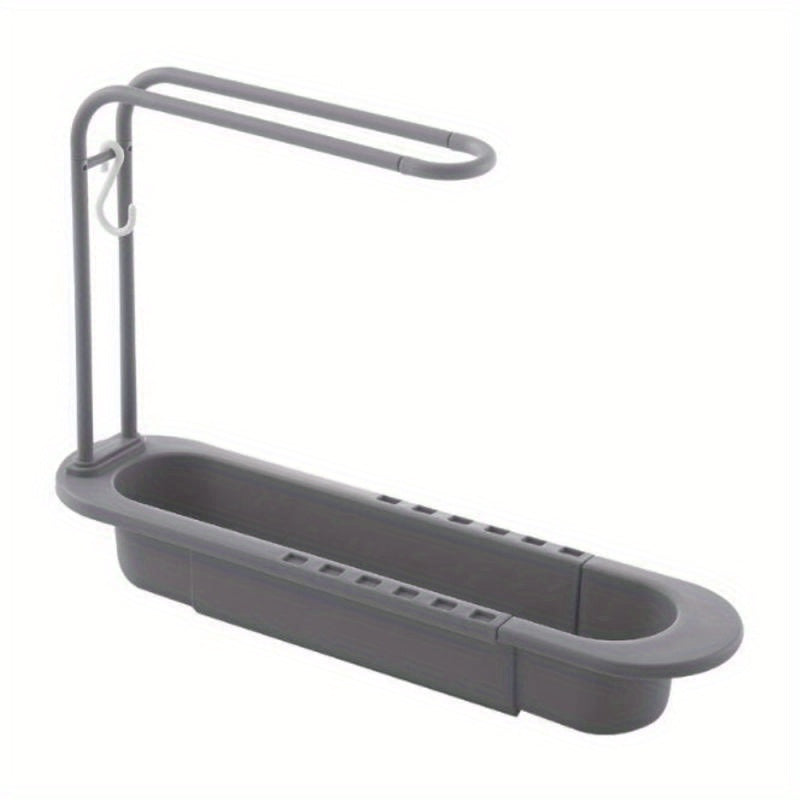 Telescopic Dish Rack Sink Shelf Drainer Organizer with Soap Sponge Holder