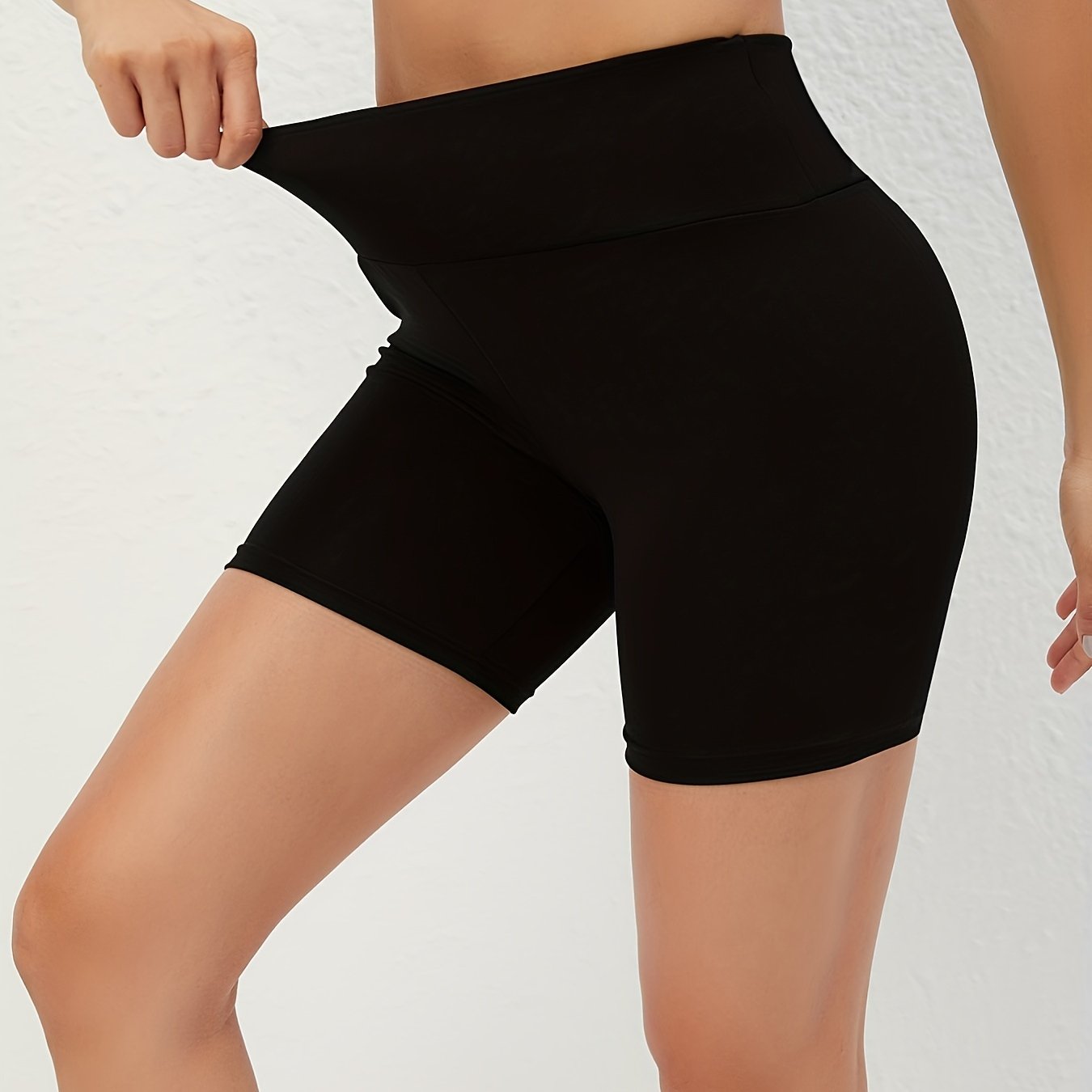 High Waist Biker Shorts For Women Solid Sports Shorts