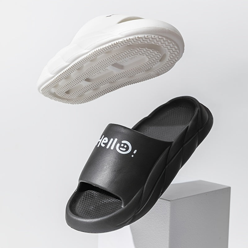 Letter Print Quick Dry Slides Couple Comfort Slippers