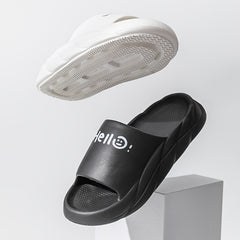 Letter Print Quick Dry Slides Couple Comfort Slippers