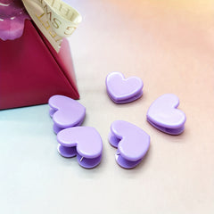 5pcs Pink Heart Clips & Mini Decorative Photo Clips