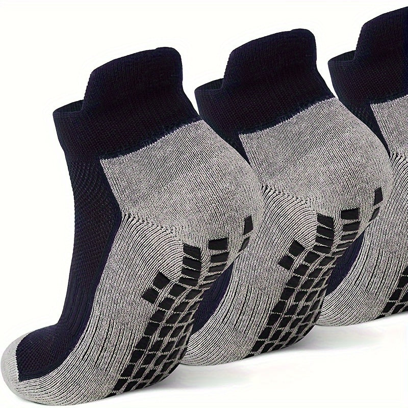 Men's Sports Socks with Grip Ankle, Anti-Slip Football and Running Socks