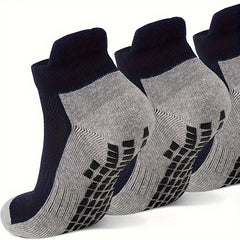 Men's Sports Socks with Grip Ankle, Anti-Slip Football and Running Socks