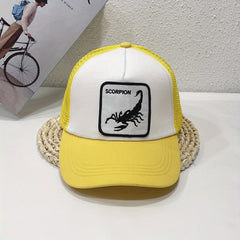 Scorpion Animal Pattern Men's Mesh Hat Adjustable Baseball Cap