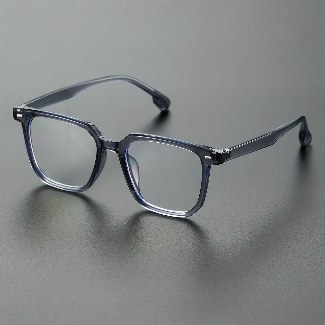 Men's Classic Square Frame Glasses Light Blocking Flat Mirror
