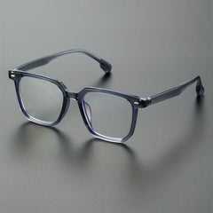 Men's Classic Square Frame Glasses Light Blocking Flat Mirror