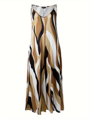 Print V-Neck Wide Leg Cami Jumpsuit