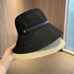 Foldable Straw Sun Hat Wide Brim UV Protection Bucket Hat for Women