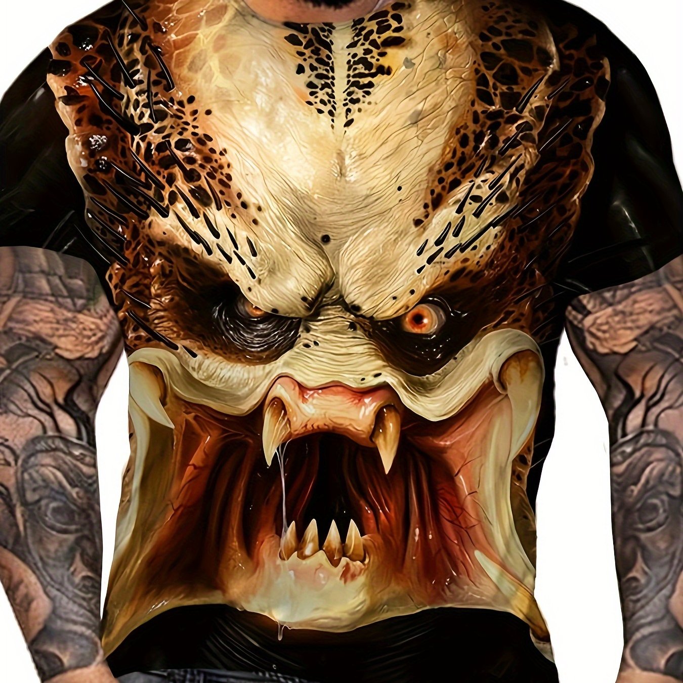 Men's Monster Print Sports Tee Shirt for Summer