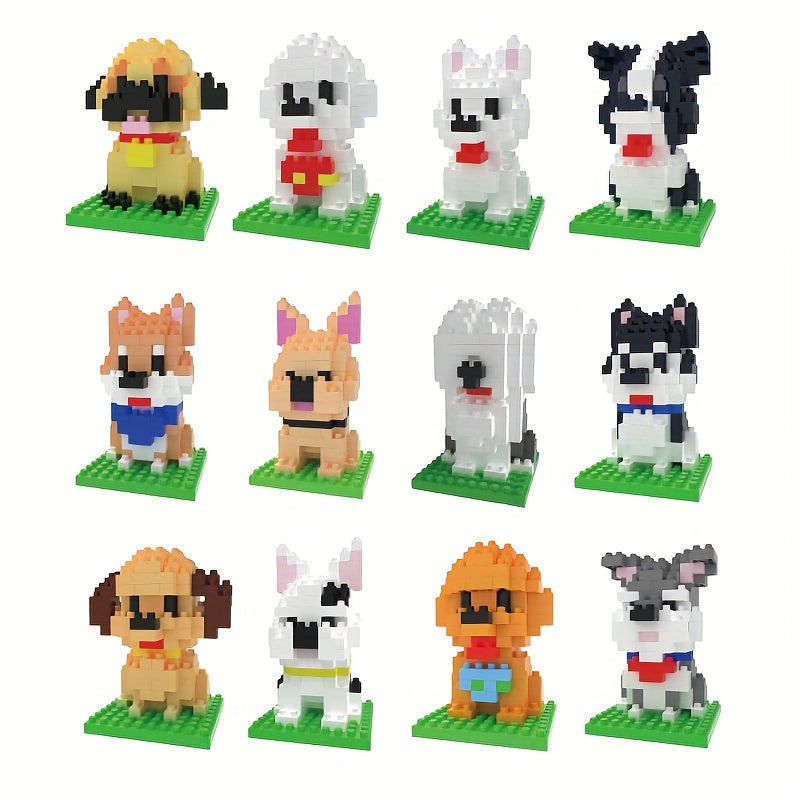 Dog Building Blocks Model DIY Assembled Block Toys