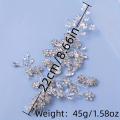 Bridal Crystal Faux Pearl Hair Clip Flower Rhinestone Duck Billed Clip