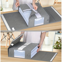 1pc Bed Sheet Organize Box Foldable Cube Storage Box Grey Fabric Storage Case