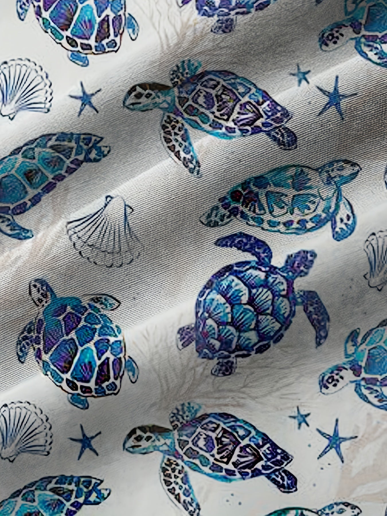 Hawaiian Style Turtle Print Men's Short Sleeve Shirt