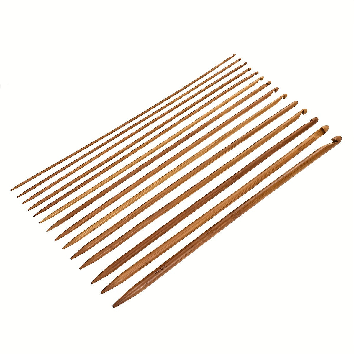 14pcs Carbonized Sweater Needles Wooden Crochet Set for Sewing & Weaving