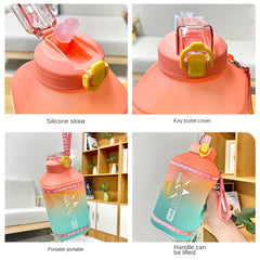 1.5L High Capacity Sports Water Bottle with Silicone Straw