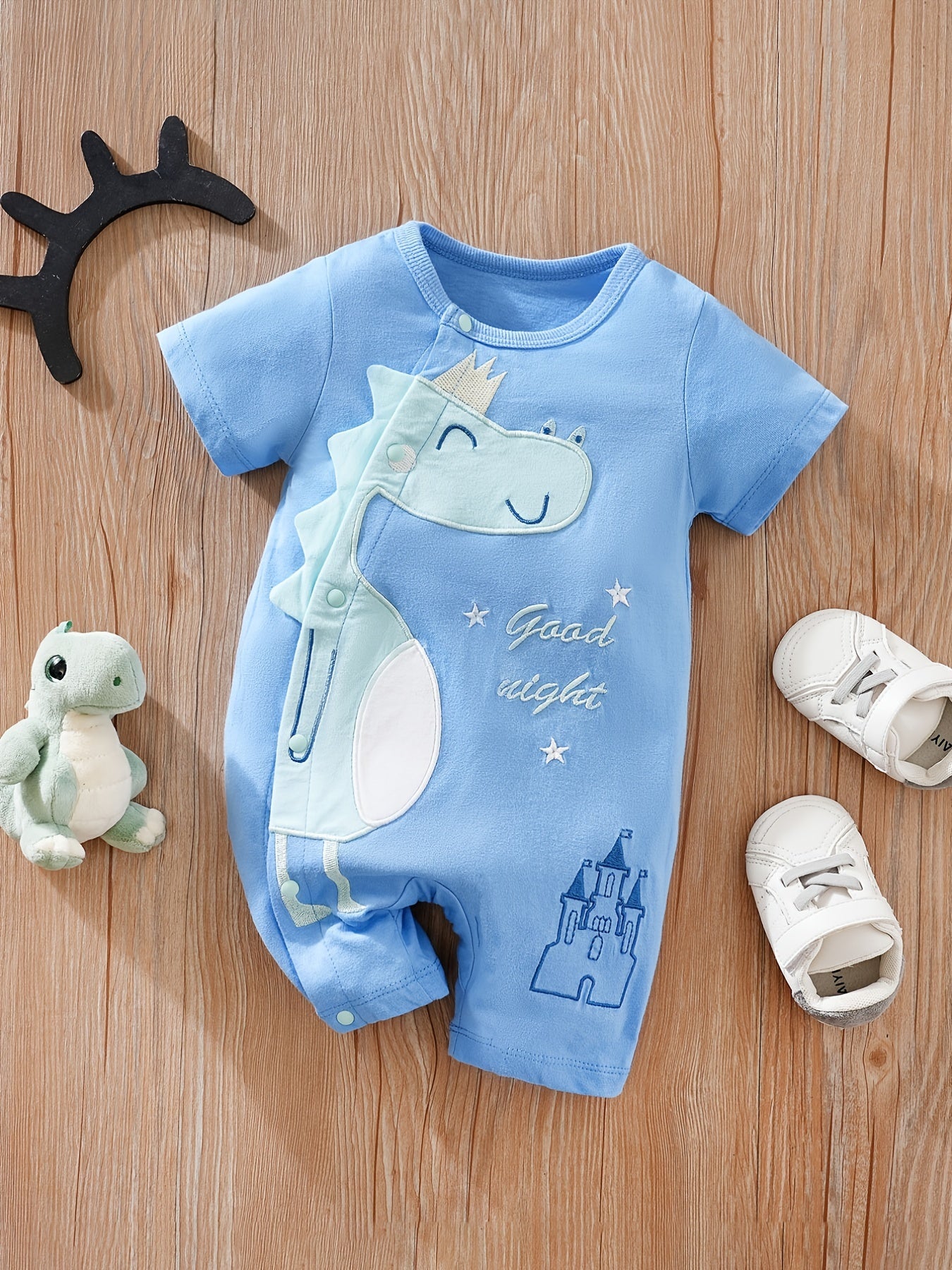 Baby Boys Dinosaur Romper Jumpsuit Casual Short Sleeve Clothes