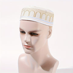 Ethnic Islamic Hat For Men, Lightweight Embroidered Cap