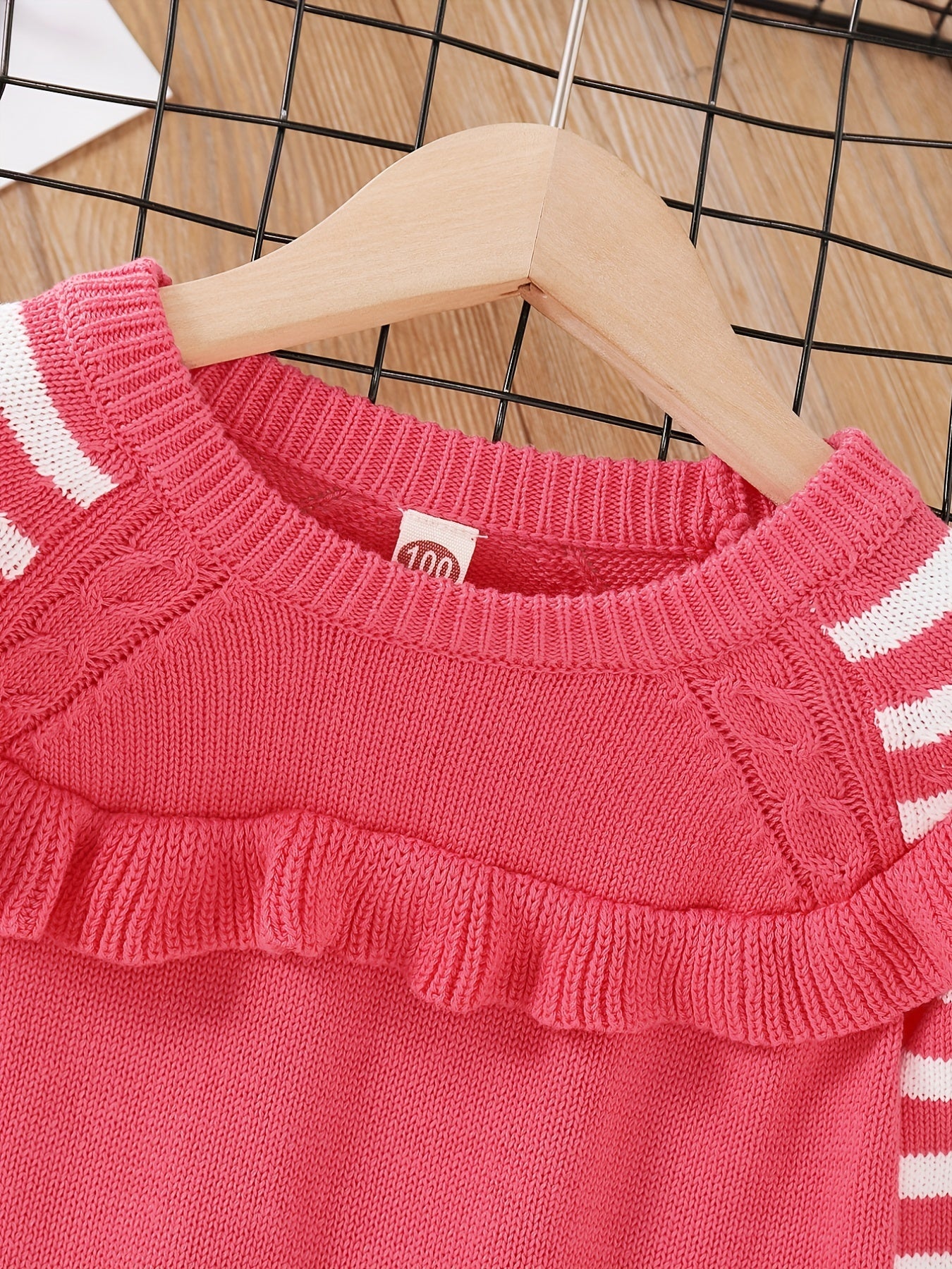 Striped Knitted Girls Sweater Pullover - Fall Winter Casual