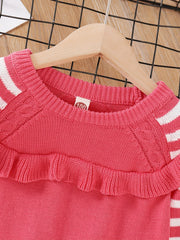 Striped Knitted Girls Sweater Pullover - Fall Winter Casual