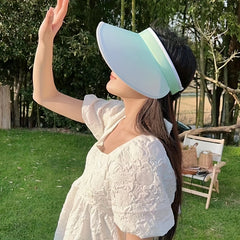 Gradient UPF50 Wide Brim Visor Hat for Women