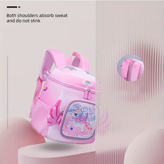 Cartoon Unicorn Backpack Kindergarten School Bag Pink Purple Girls
