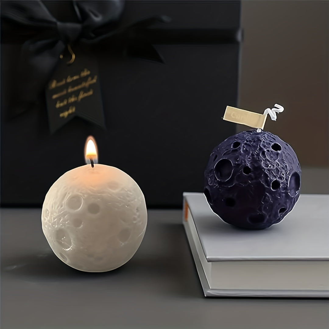 2PCS Resin Planet Candle Molds 3D Earth Craft Art Silicone Soap Making Mold