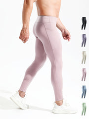 Men's High Waist Compression Legging Breathable Tights Sports Underlay Pants