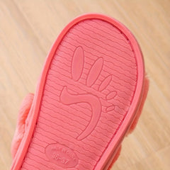 Women's Tie Dye Plush House Slippers Warm Open Toe Slip On Shoes