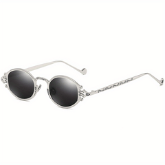 Vintage Metal Steam Punk Sunglasses Unisex Round Frame Polarized Sunglasses